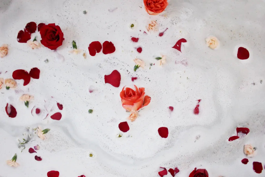 Satin Bloom bridal bath tea by LUMA — botanical bath ritual for brides, handcrafted in Lebanon